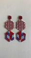 Pendientes hexagonales abstractos multicolores
