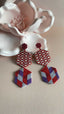 Pendientes hexagonales abstractos multicolores
