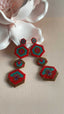 Pendientes de flores de mal de ojo (rojo)